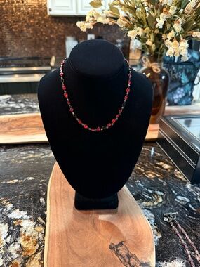 Sorrelli Red Glass Bead Link Necklace